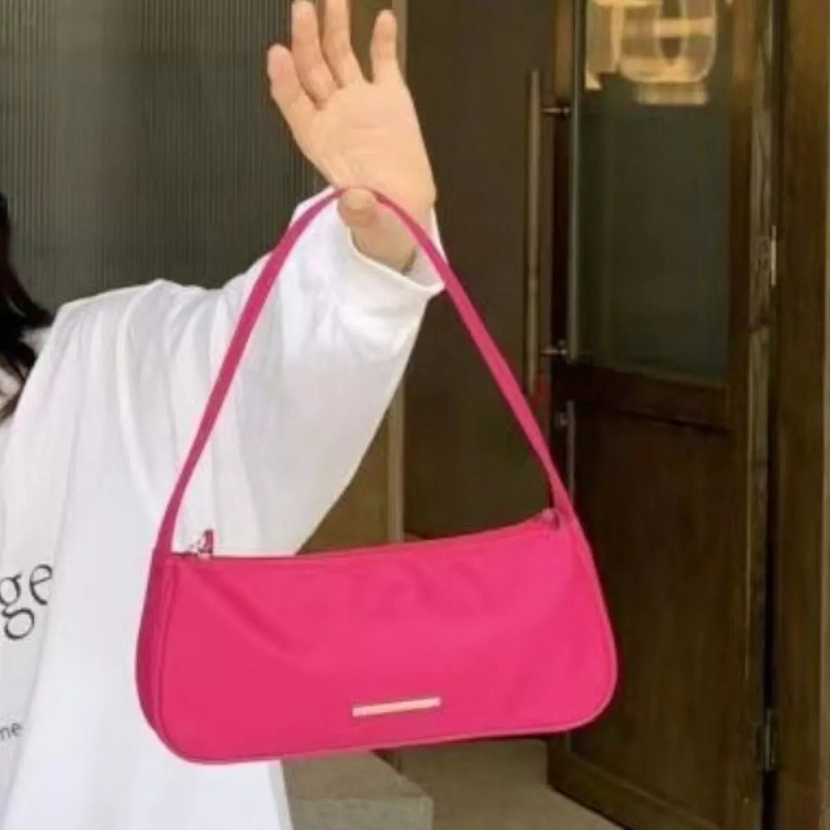 Solid Color Shoulder Bag-Nordavory