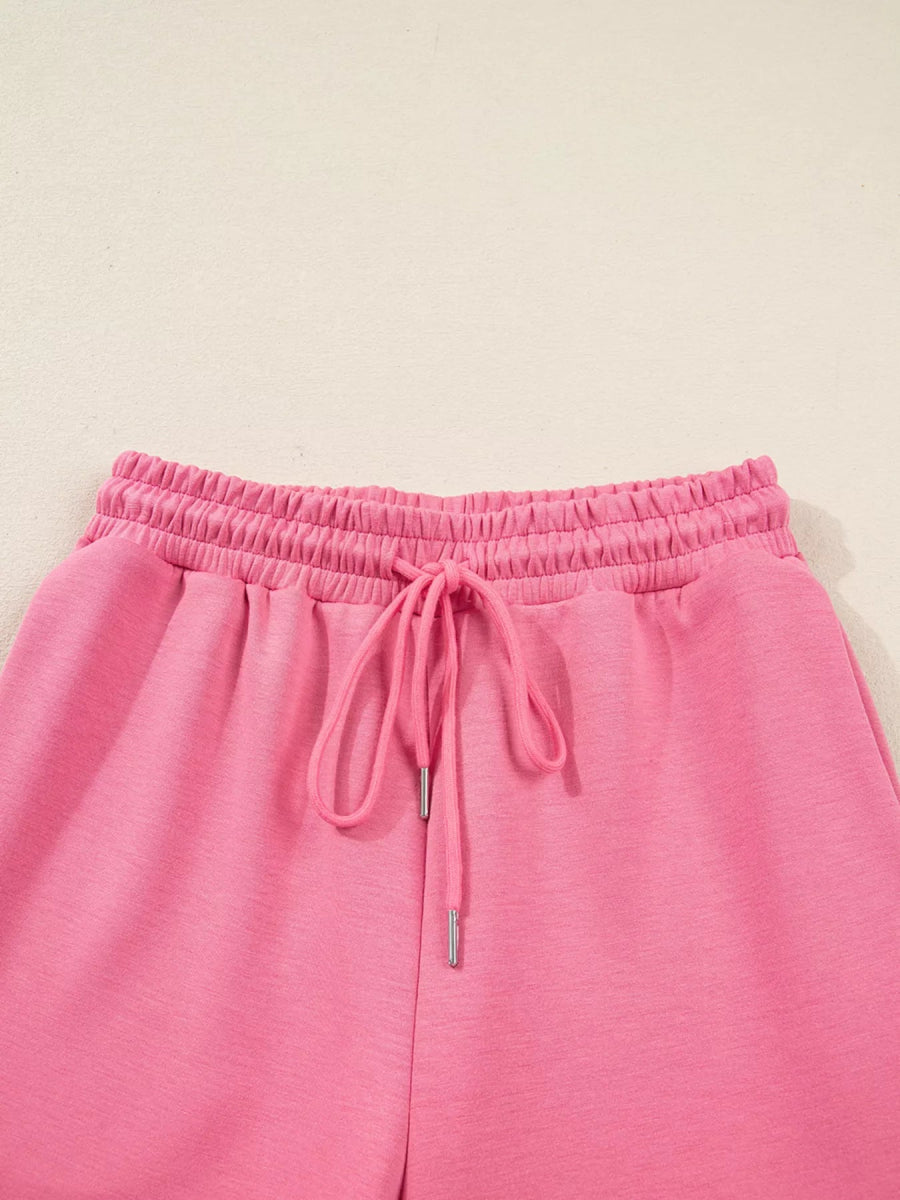 Solid Color Zip Up Hoodie Drawstring Loose Pants Set-Nordavory