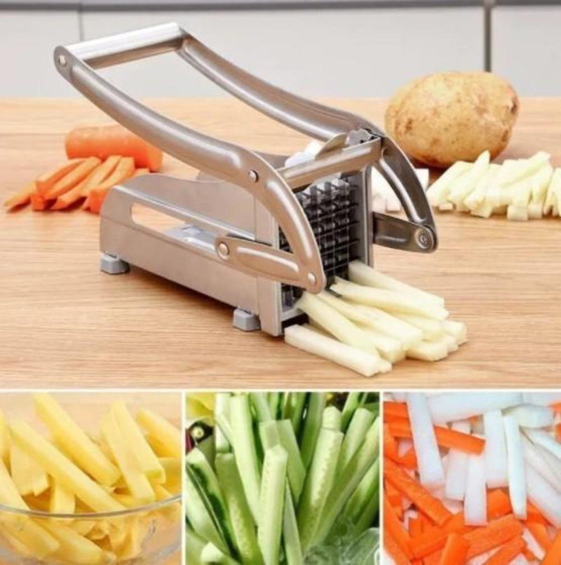 Stainless Steel French Fries and Potato Cutter with 2 Different Blades - Nordavory