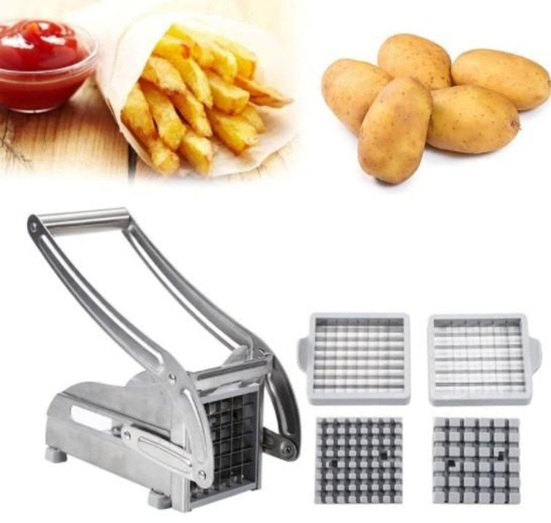 Stainless Steel French Fries and Potato Cutter with 2 Different Blades - Nordavory