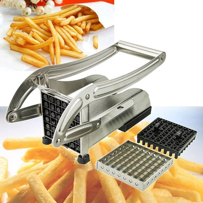 Stainless Steel French Fries and Potato Cutter with 2 Different Blades - Nordavory