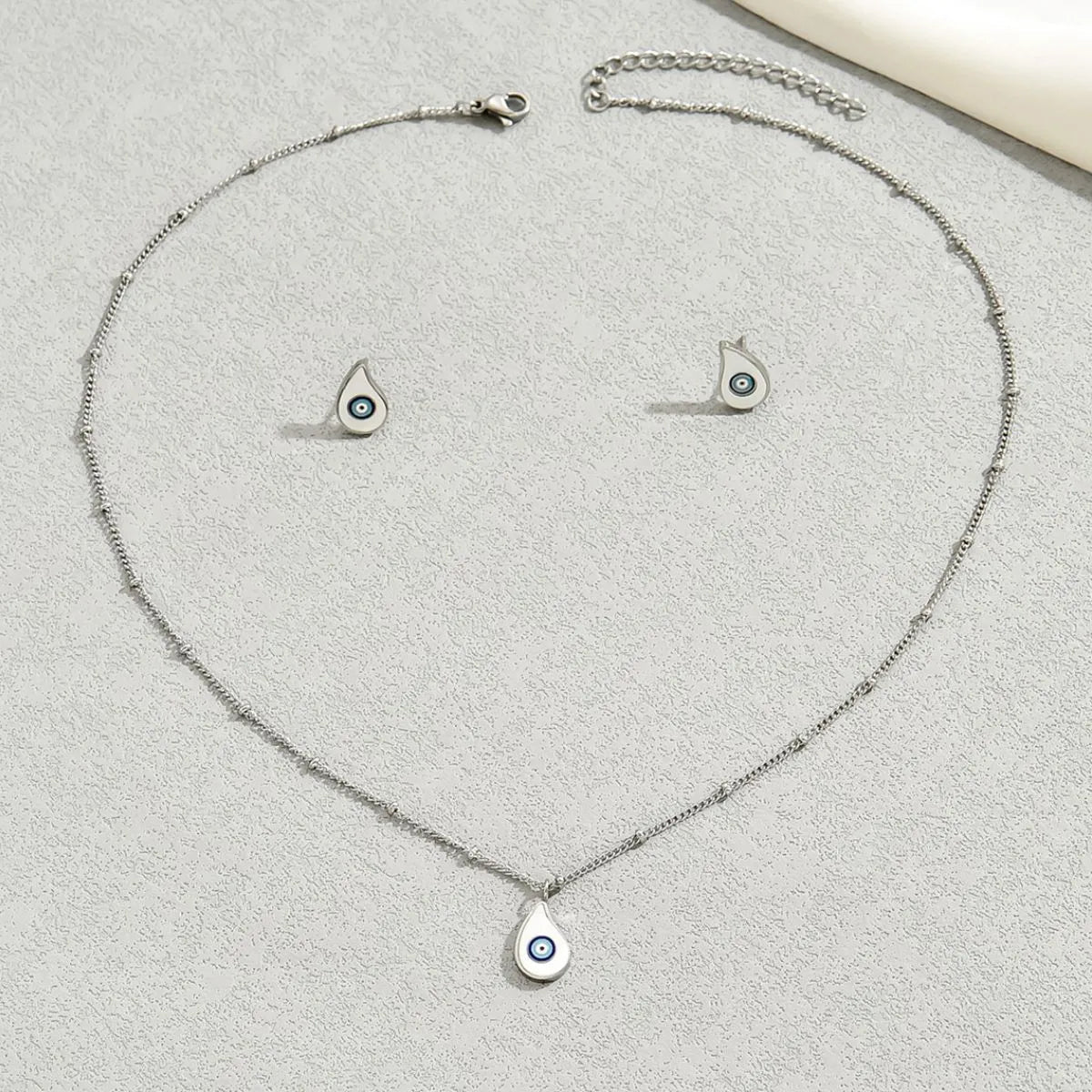 Stainless Steel Resin Necklace and Earrings Jewelry Set-Nordavory