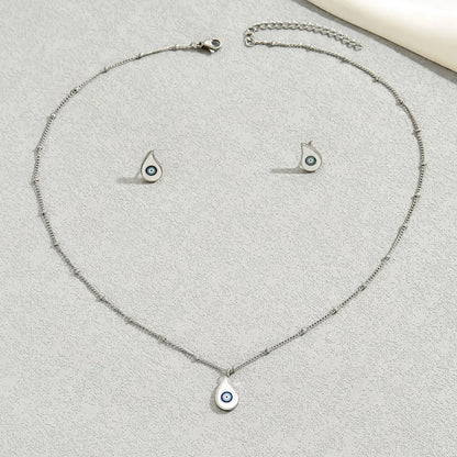 Stainless Steel Resin Necklace and Earrings Jewelry Set-Nordavory