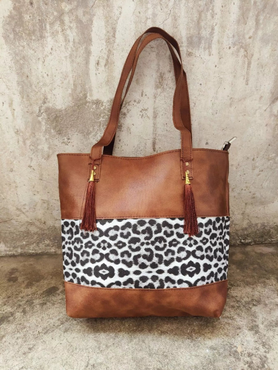 Tassel Leopard Tote Bag-Nordavory