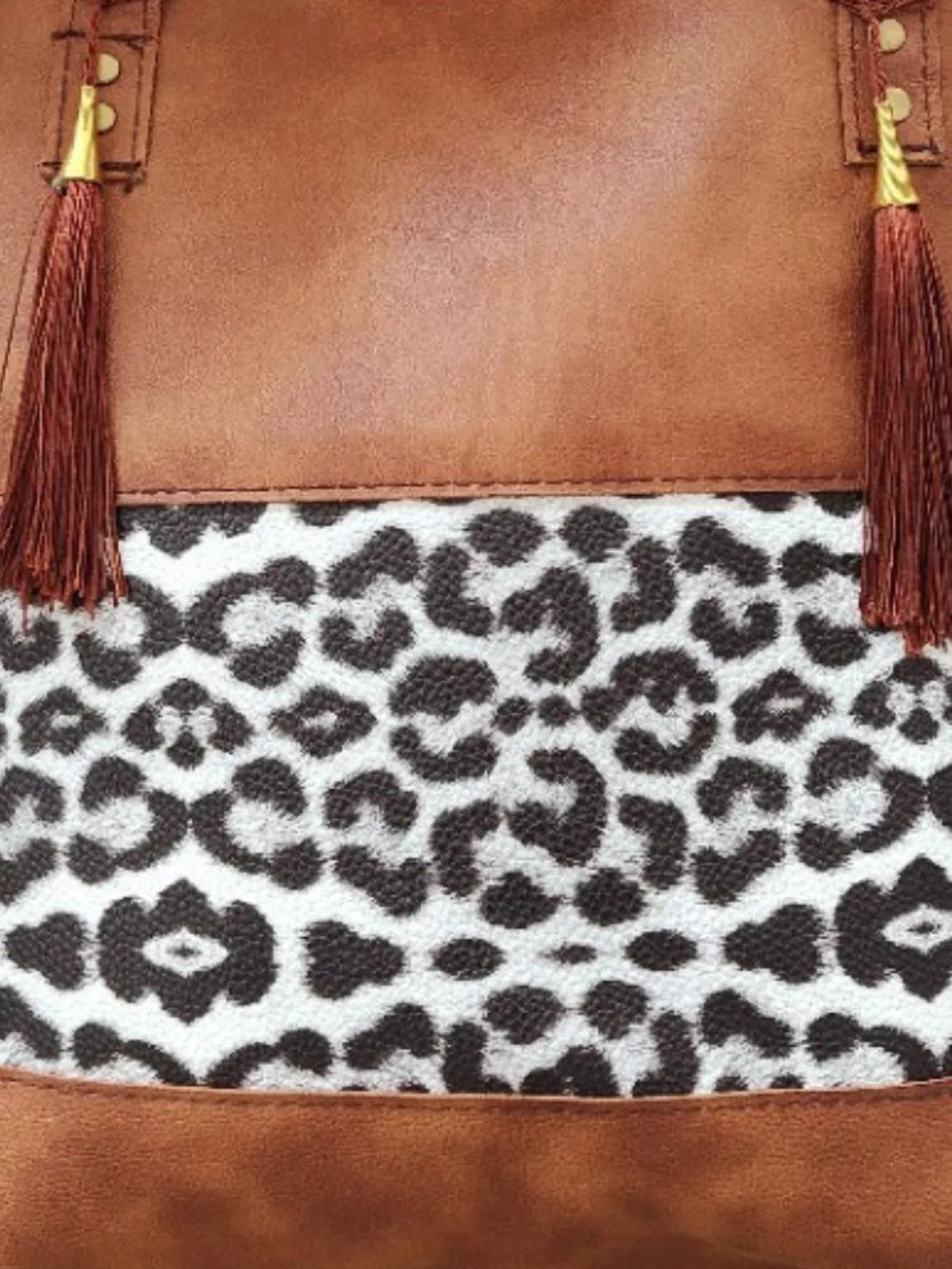 Tassel Leopard Tote Bag-Nordavory