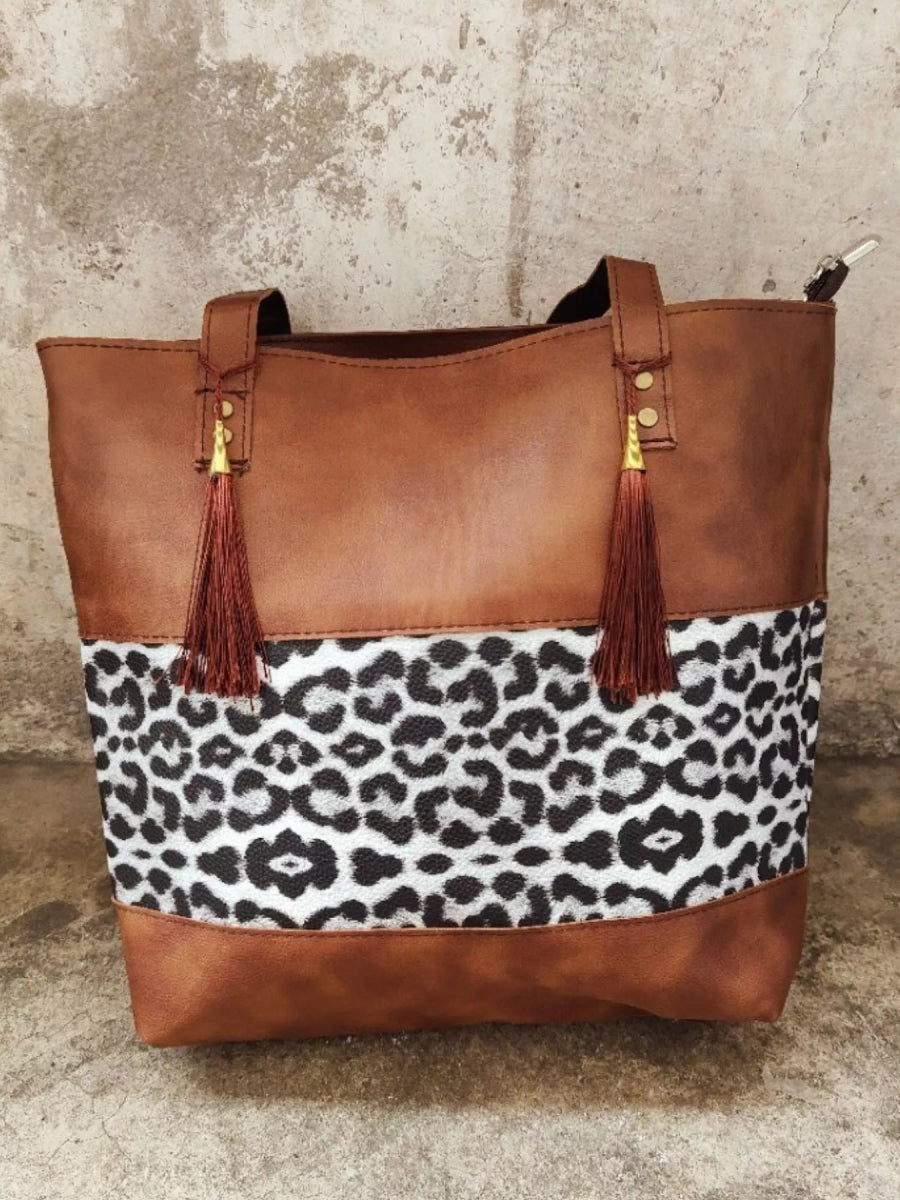 Tassel Leopard Tote Bag-Nordavory