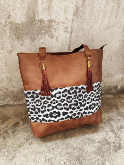 Tassel Leopard Tote Bag-Nordavory
