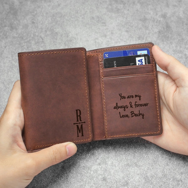 Trifold Mens Wallet, Anniversary Gift for Him, Custom Leather Wallet Wallets nordavory