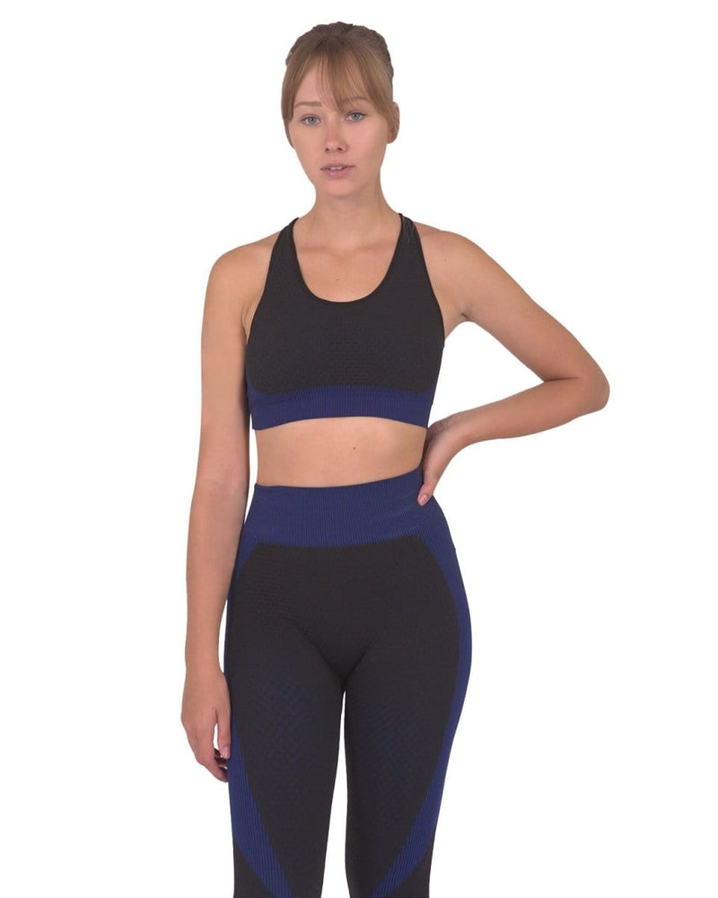 Trois Seamless Sports Bra - Black with Navy Activewear nordavory