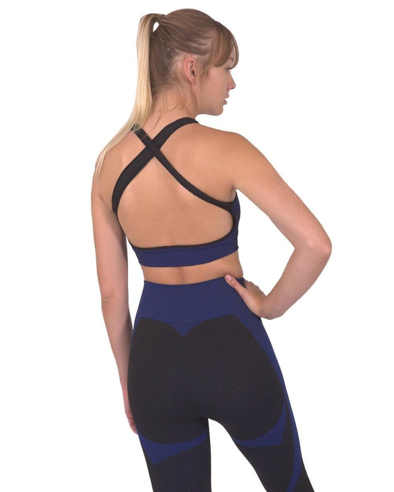 Trois Seamless Sports Bra - Black with Navy Activewear nordavory