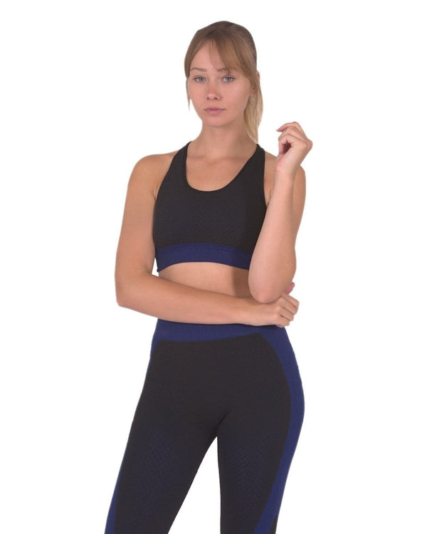 Trois Seamless Sports Bra - Black with Navy Activewear nordavory
