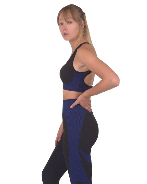 Trois Seamless Sports Bra - Black with Navy Activewear nordavory