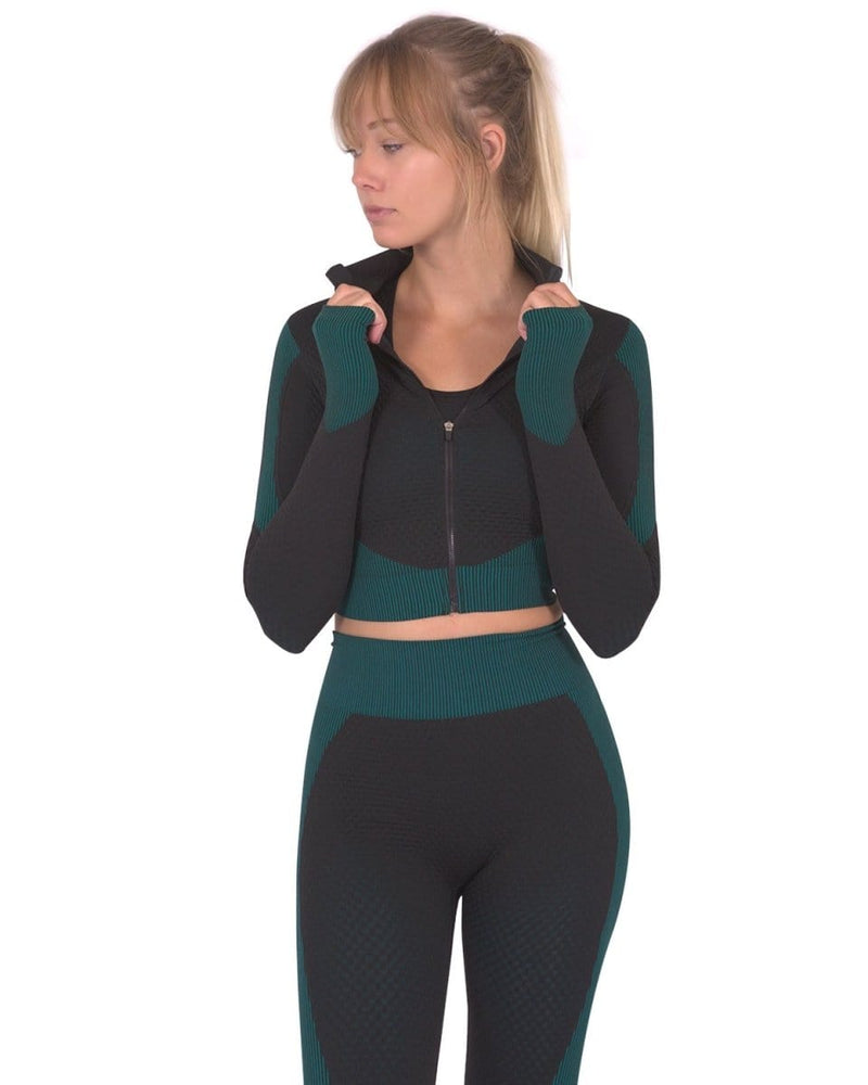 Trois Seamless Sports Jacket - Black with Blue Activewear nordavory