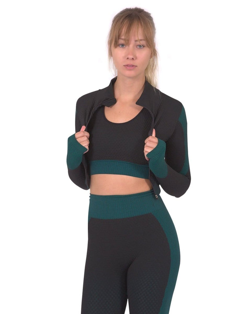 Trois Seamless Sports Jacket - Black with Blue Activewear nordavory