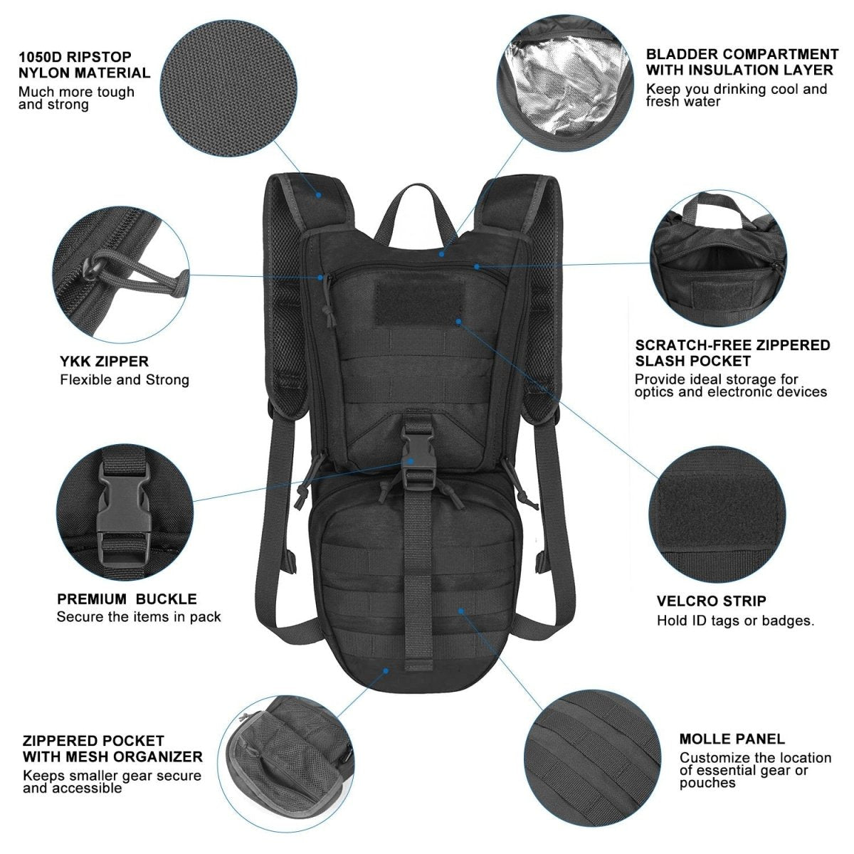 Unigear Tactical Hydration Backpack Thermal Insulation Pack - Nordavory