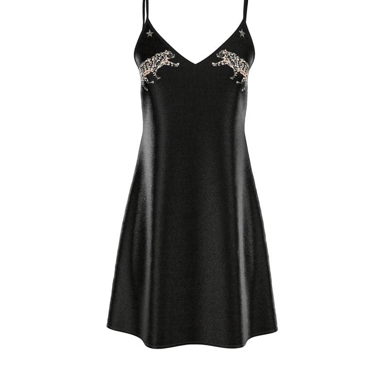 Vela Silk Slip Dress in Jaguar Stars - Nordavory
