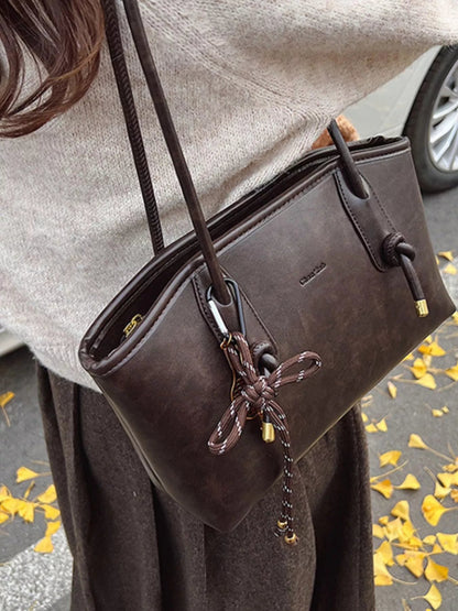 Vintage Style Leather Shoulder Bag-Nordavory