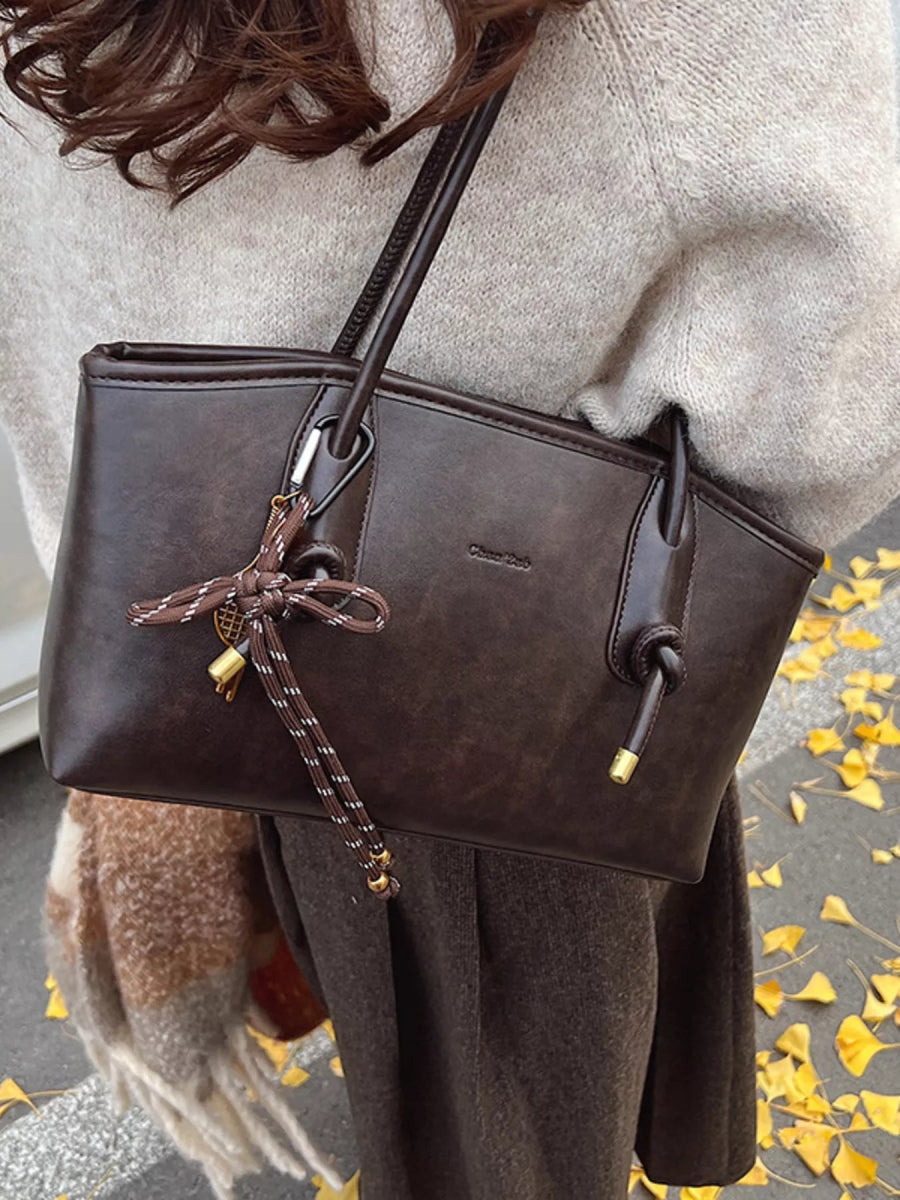 Vintage Style Leather Shoulder Bag-Nordavory