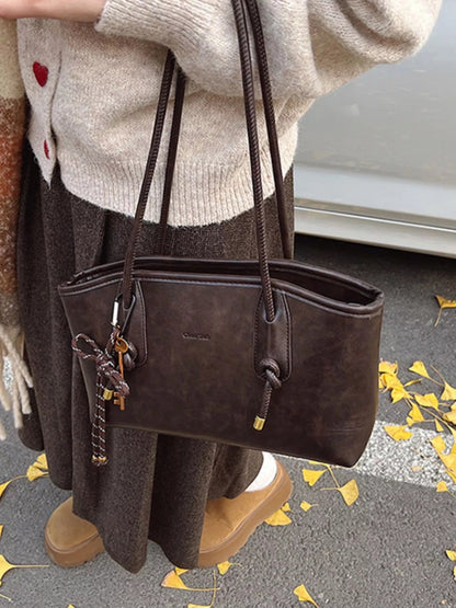 Vintage Style Leather Shoulder Bag-Nordavory