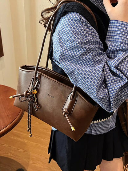 Vintage Style Leather Shoulder Bag-Nordavory