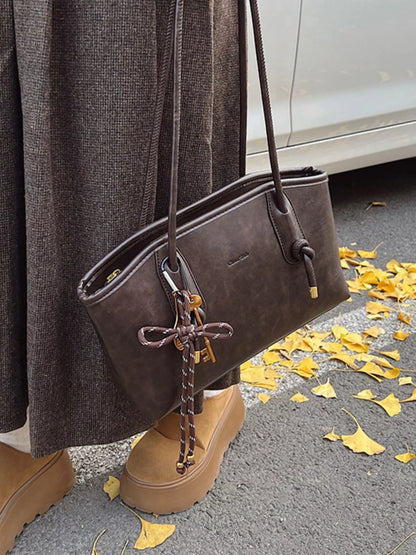 Vintage Style Leather Shoulder Bag-Nordavory