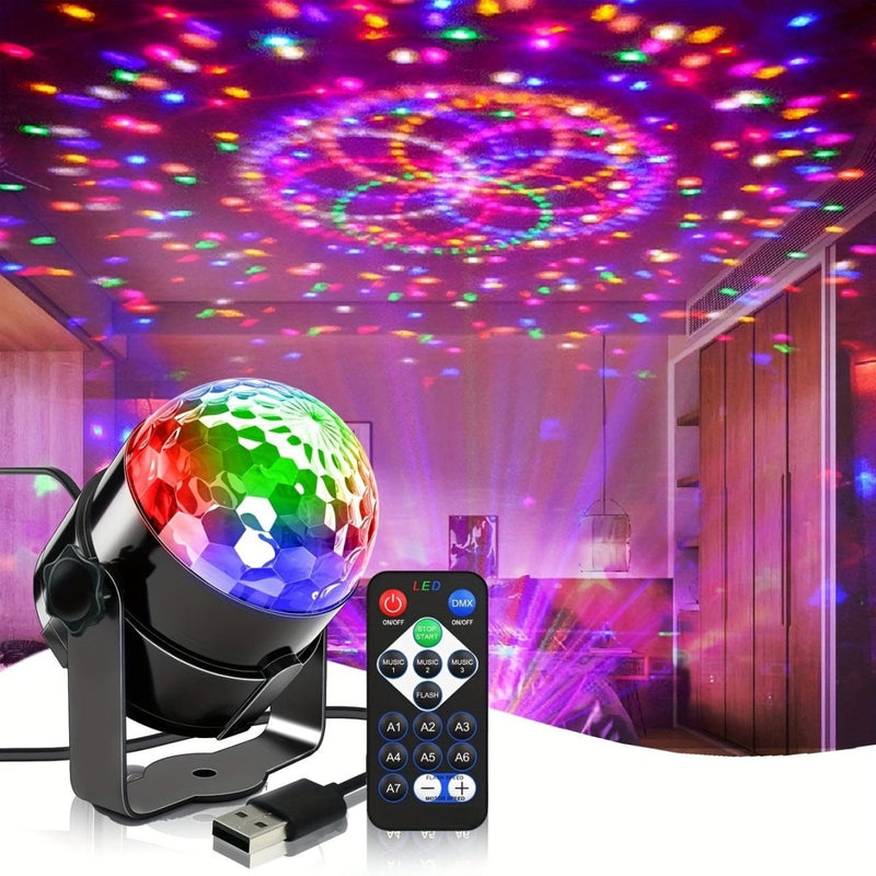 VoiceControlled RGB Disco Ball with Remote - Nordavory