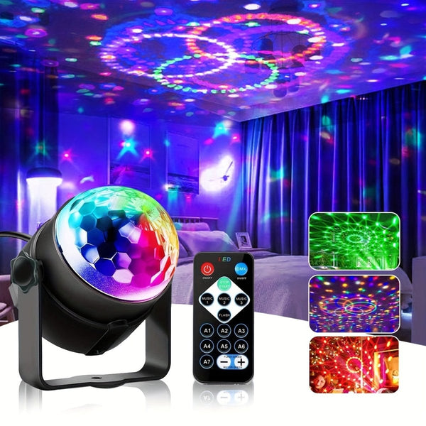 VoiceControlled RGB Disco Ball with Remote - Nordavory