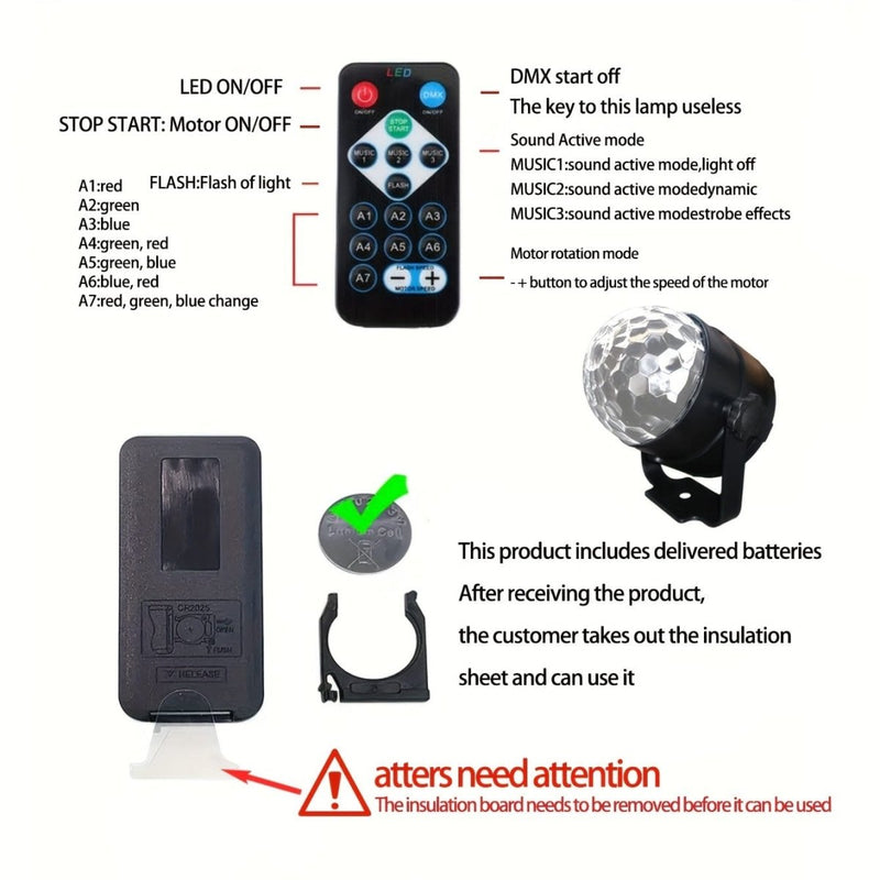 VoiceControlled RGB Disco Ball with Remote - Nordavory