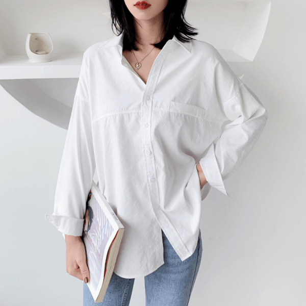 Womens Relaxed Fit Longline Shirt Tops & Blouses nordavory