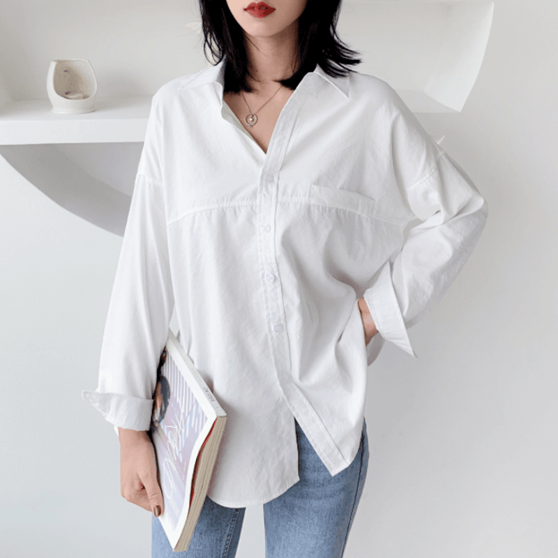 Womens Relaxed Fit Longline Shirt Tops & Blouses nordavory