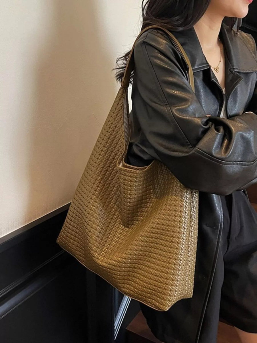 Woven Straw Texture Shoulder Bag-Nordavory