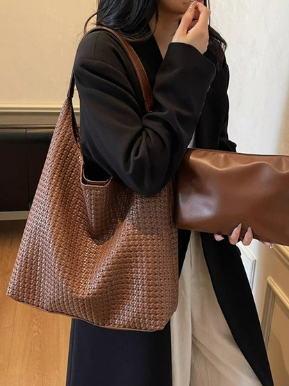 Woven Straw Texture Shoulder Bag-Nordavory