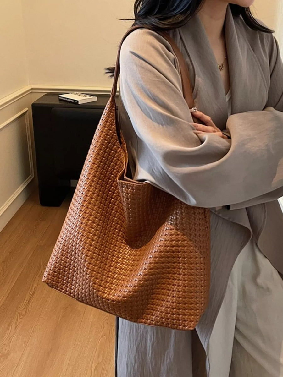 Woven Straw Texture Shoulder Bag-Nordavory