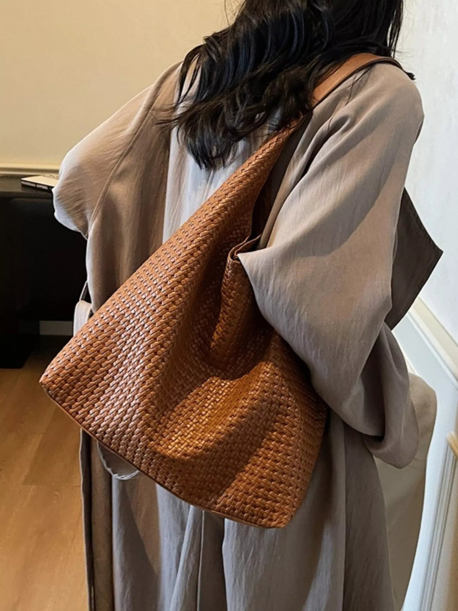 Woven Straw Texture Shoulder Bag-Nordavory