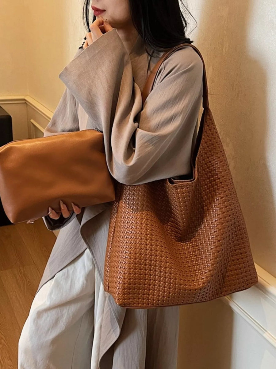 Woven Straw Texture Shoulder Bag-Nordavory