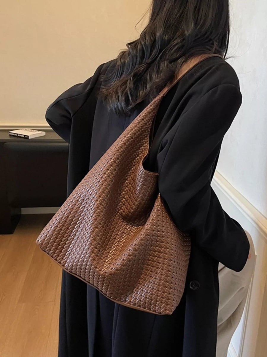 Woven Straw Texture Shoulder Bag-Nordavory