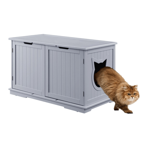 X - Large Cat Washroom Bench Litter Box Enclosure Furniture Box House - Nordavory
