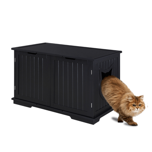 X - Large Cat Washroom Bench Litter Box Enclosure Furniture Box House - Nordavory