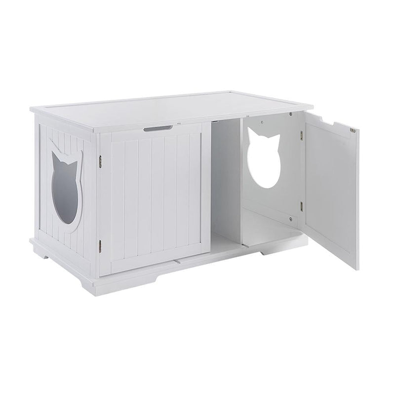 X - Large Cat Washroom Bench Litter Box Enclosure Furniture Box House - Nordavory