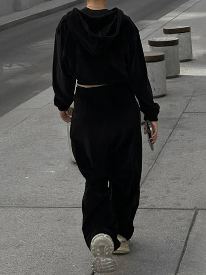 Zip Up Hoodie and Pocketed Pants Set-Nordavory