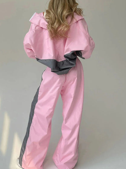 Zip Up Long Sleeve Top and Pants Set-Nordavory