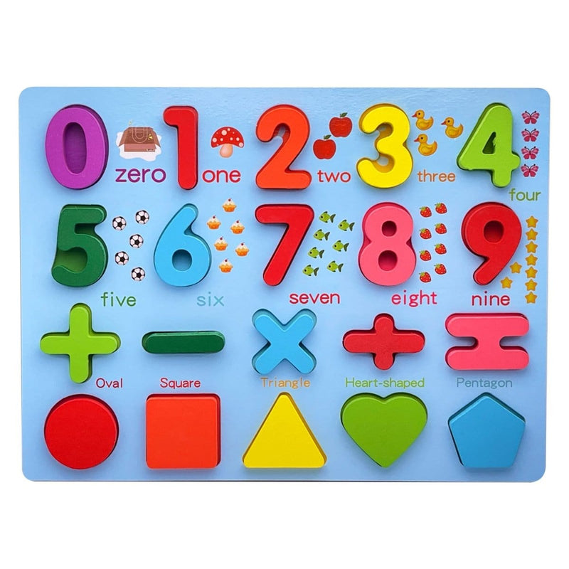 Zunammy Wooden Alphabet Puzzle Board & Number Educational Learning Toy Toys nordavory