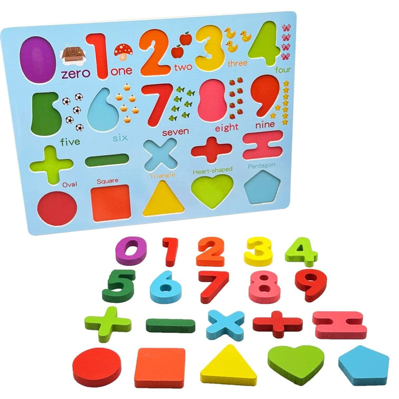 Zunammy Wooden Alphabet Puzzle Board & Number Educational Learning Toy Toys nordavory