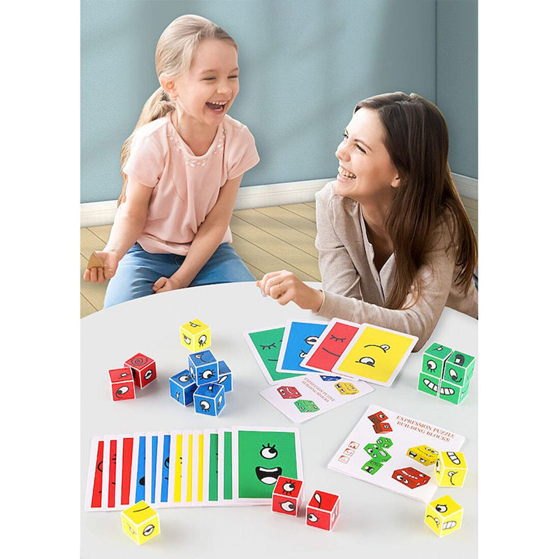 Zunammy Wooden Expressions Matching Block Puzzles Toy Board Games - Nordavory