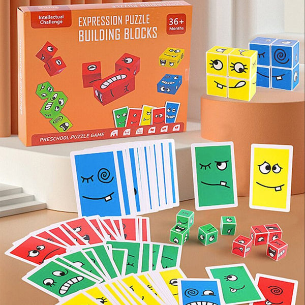 Zunammy Wooden Expressions Matching Block Puzzles Toy Board Games Toys nordavory